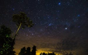 Die Sterne funkeln am Himmel des Mulu Nationalparks.